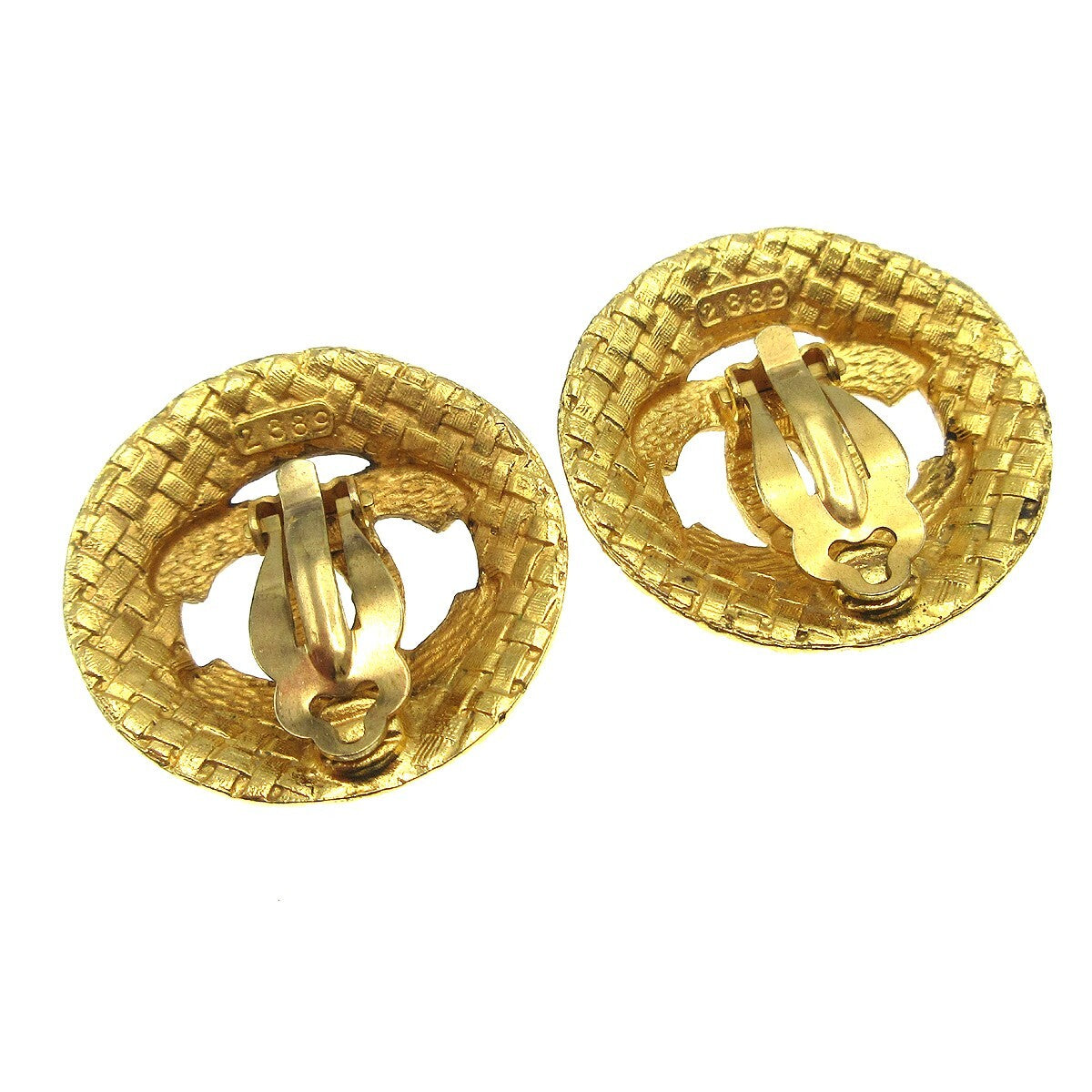 Chanel CC Button Clip-On Earrings Metal