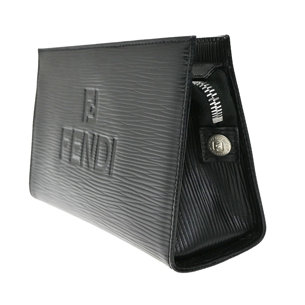 Fendi FENDI Logo Clutch Leather
