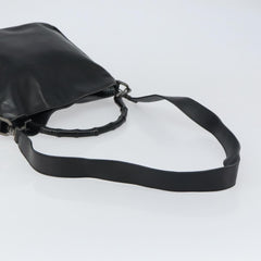 Gucci Vintage Bamboo Handle Open Hobo Leather