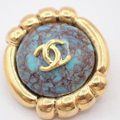 Chanel Vintage CC Round Button Clip-On Earrings Metal
