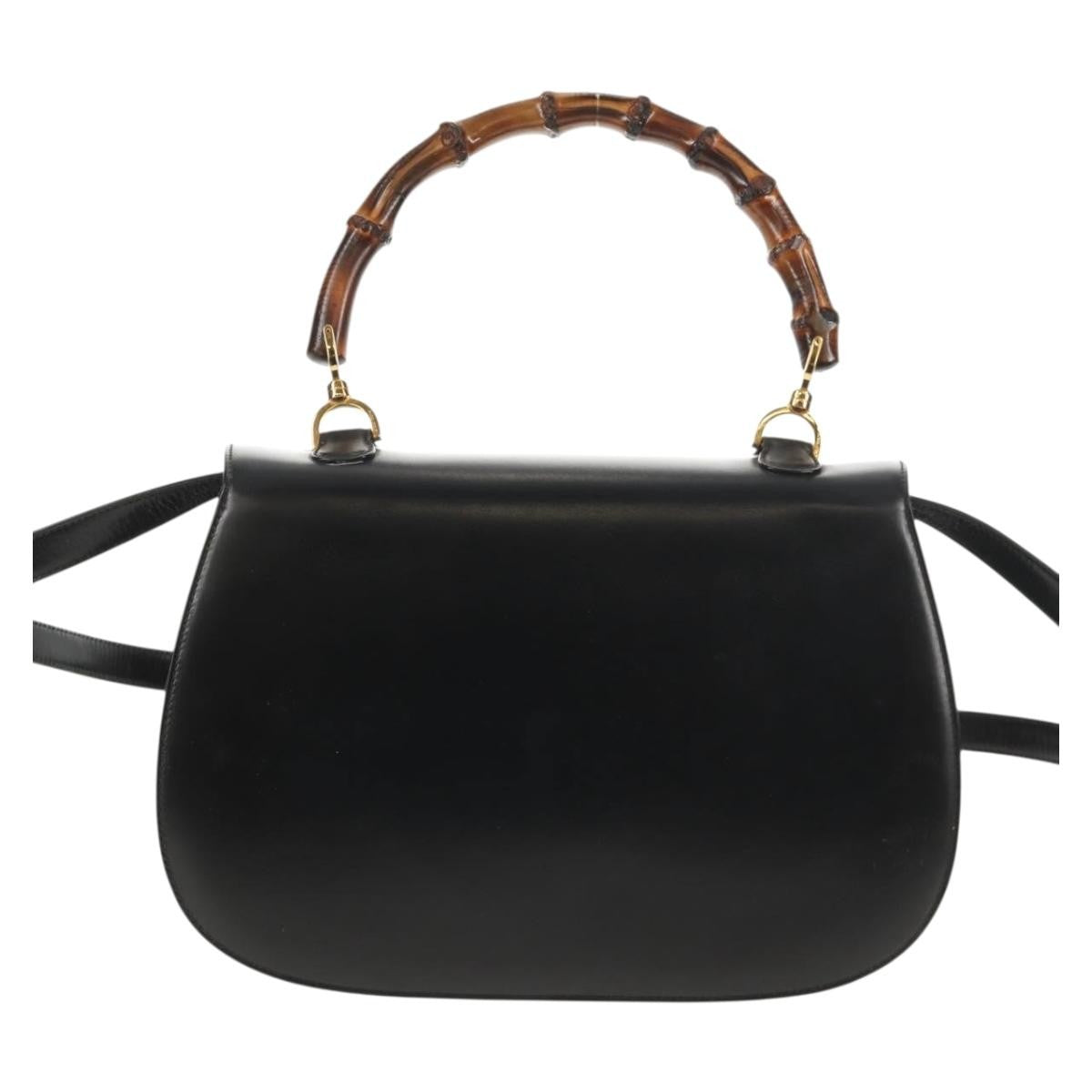 Gucci Vintage Convertible Bamboo Top Handle Bag Leather