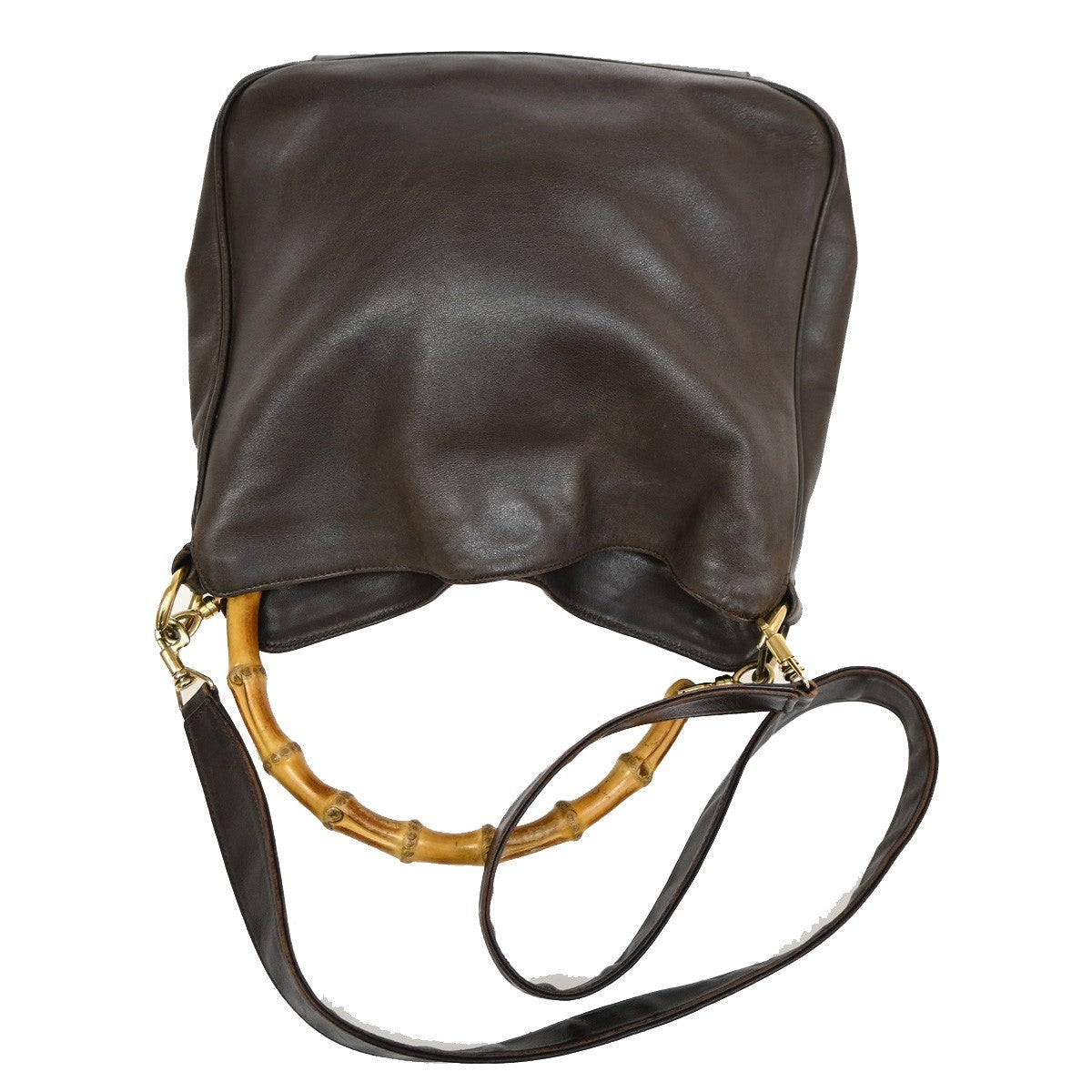 Gucci Vintage Bamboo Shoulder Bag Leather