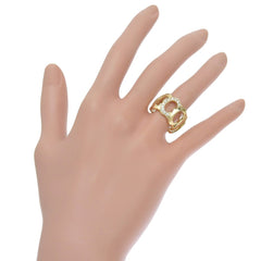 Cartier C de Cartier Link Band Ring 18K Yellow Gold and Pave Diamonds
