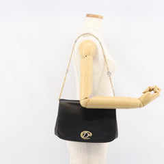 Christian Dior Vintage Chain Flap Shoulder Bag Leather