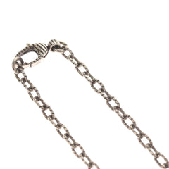 Gucci Engraved Interlocking G Chain Link Pendant Necklace Sterling Silver