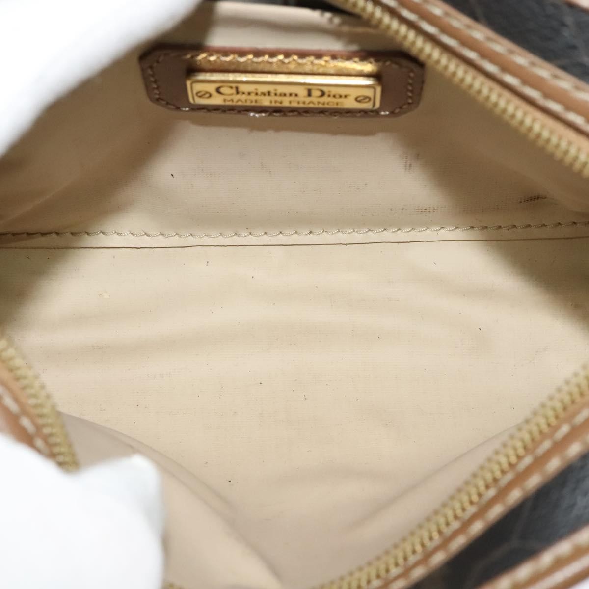 Christian Dior Vintage Honeycomb Zip Pouch Canvas and Leather