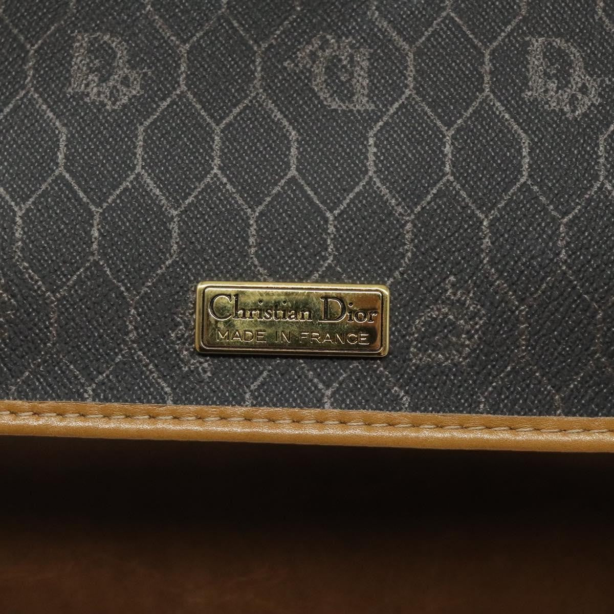 Christian Dior Vintage Honeycomb Flap Crossbody Bag Coated Canvas
