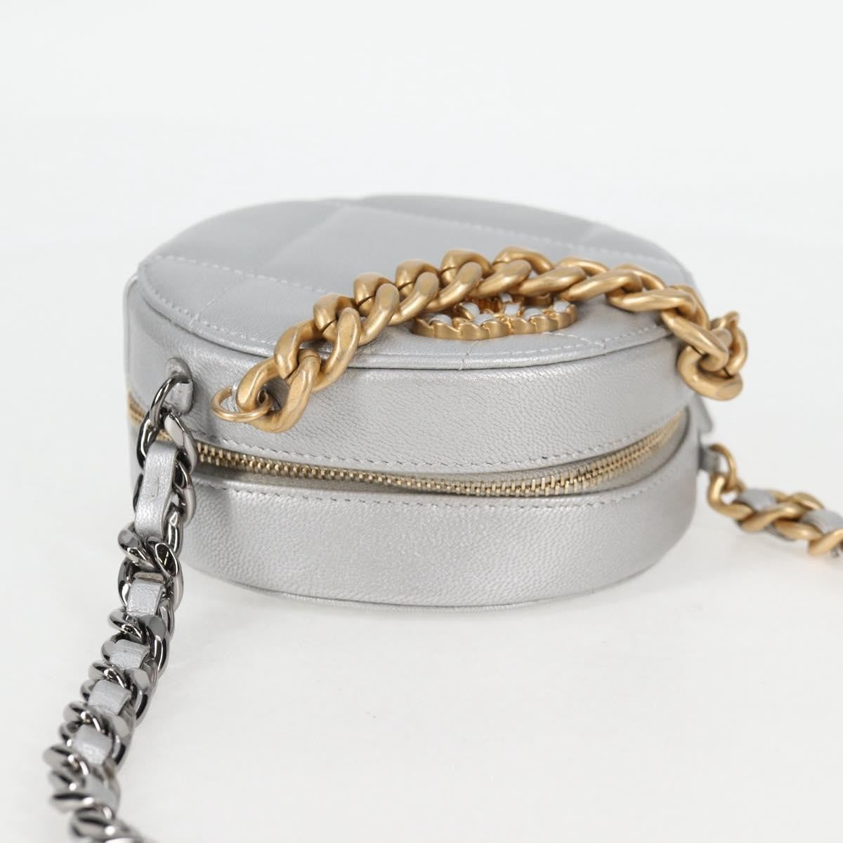 Chanel 19 Round Clutch with Chain Quilted Leather