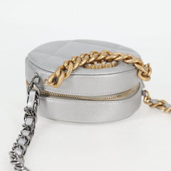 Chanel 19 Round Clutch with Chain Quilted Leather