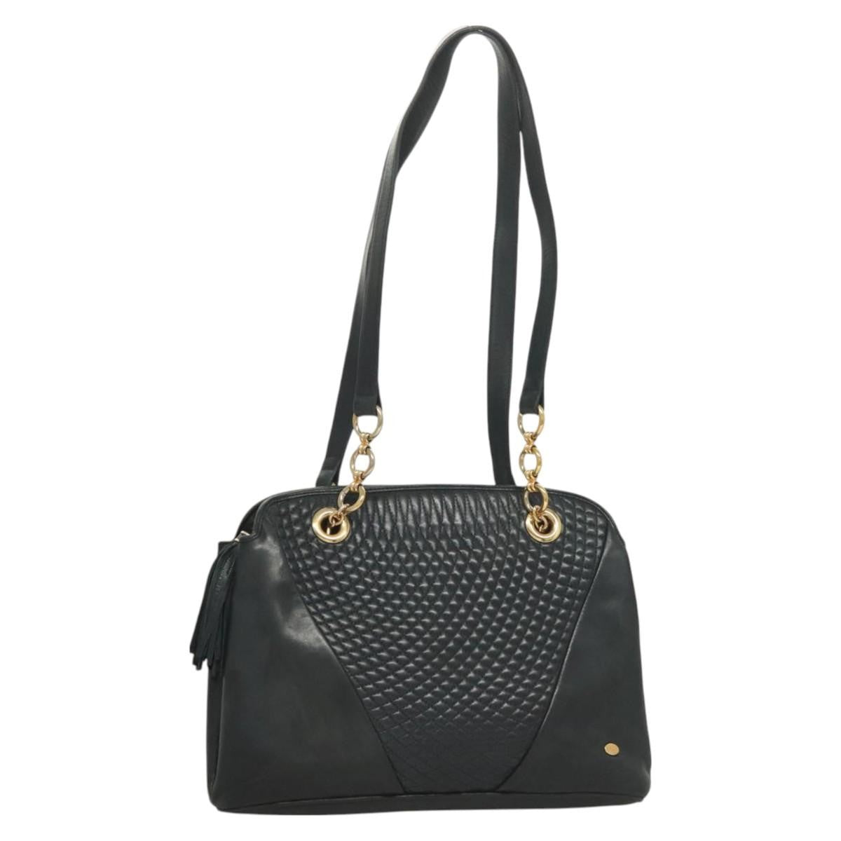 Bally Vintage Chain Shoulder Bag Quilted Leather