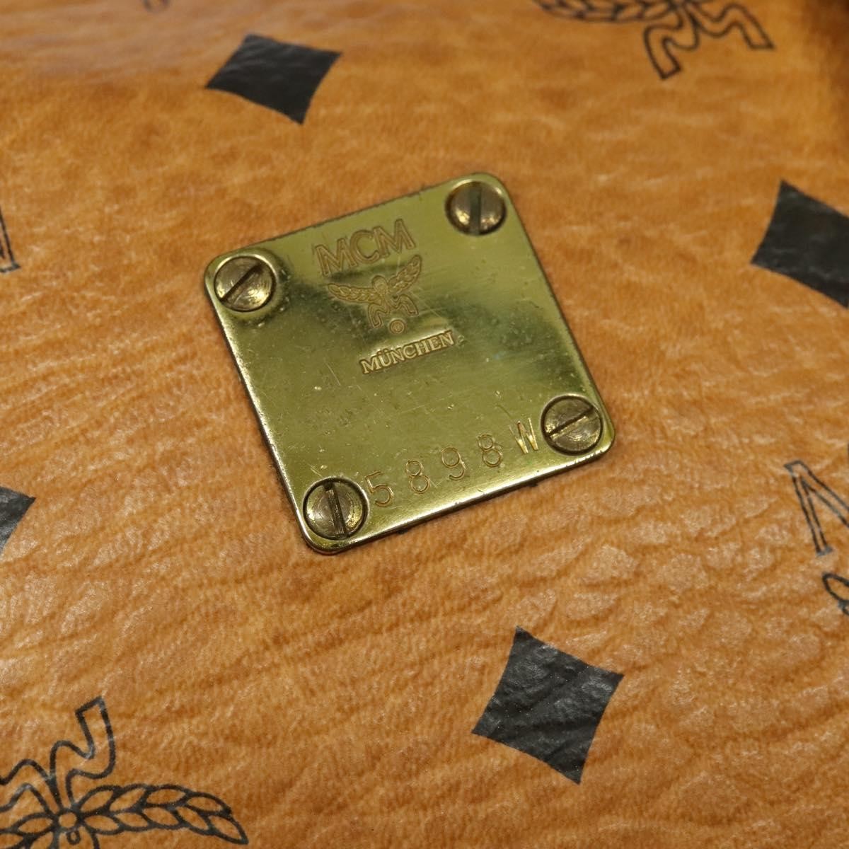 MCM Visetos Handbag Canvas and Leather