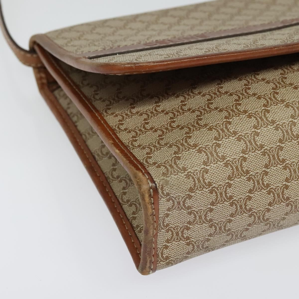 Celine Vintage Macadam Shoulder Bag Canvas and Leather