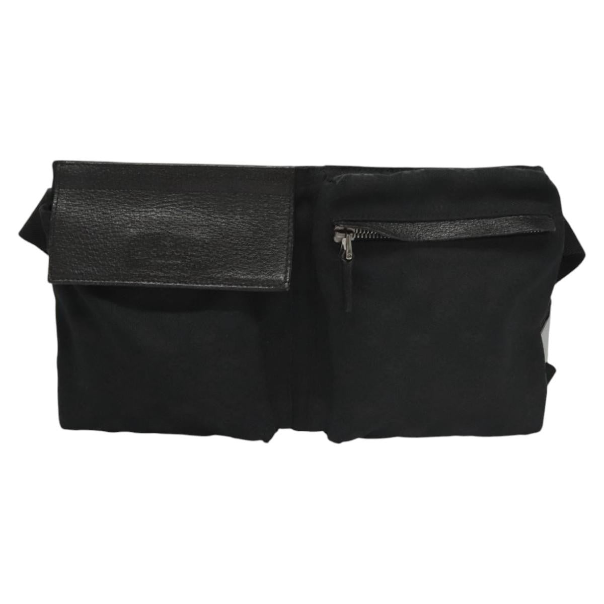 Gucci Vintage Double Belt Bag GG Canvas with Leather