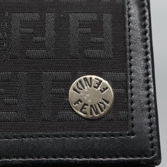 Fendi FF Flap Wallet Zucca Canvas with Embossed Leather