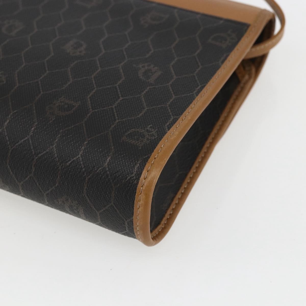 Christian Dior Vintage Honeycomb Shoulder Bag Canvas and Leather