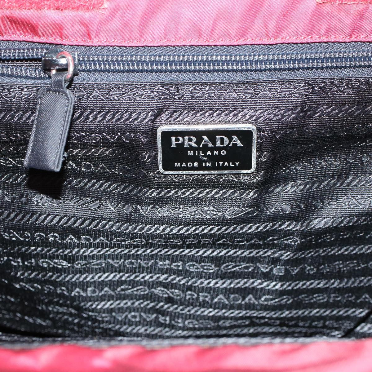 Prada Grommet Lock Flap Chain Shoulder Bag Leather