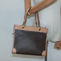 Celine Vintage Macadam Handbag Canvas and Leather