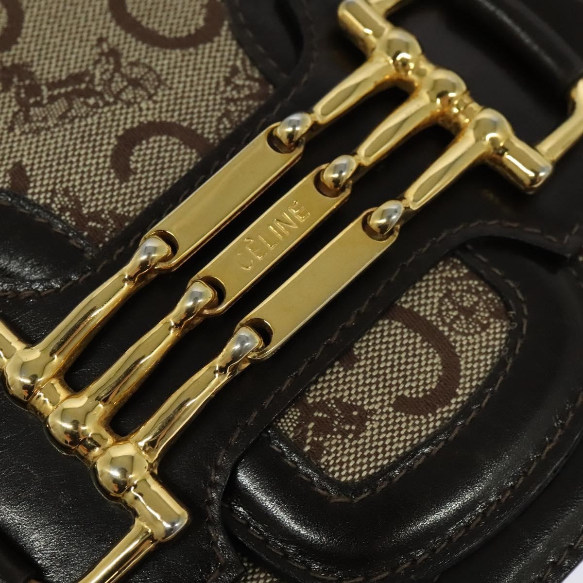 Celine C Sulky Shoulder bag Canvas and Leather