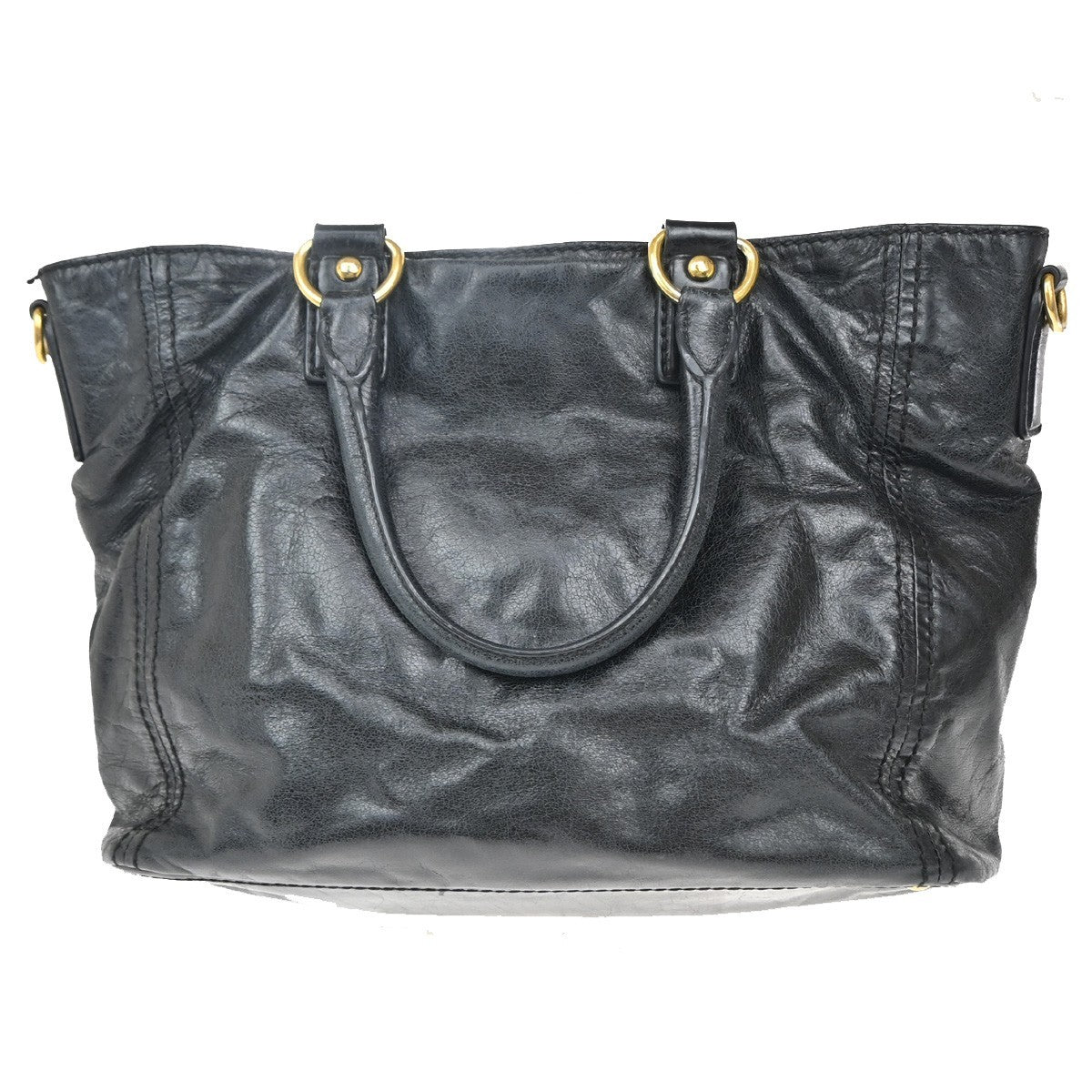 Prada Front Pocket Convertible Tote Leather