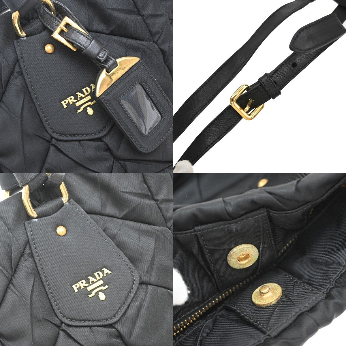 Prada Convertible Side Pocket Tote Chevron Tessuto