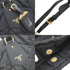 Prada Convertible Side Pocket Tote Chevron Tessuto