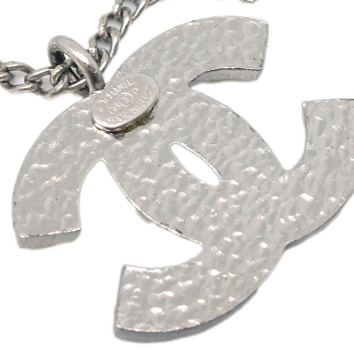 Chanel CC Logo Pendant Necklace Metal