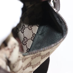 Gucci Vintage Double Belt Bag GG Canvas with Leather