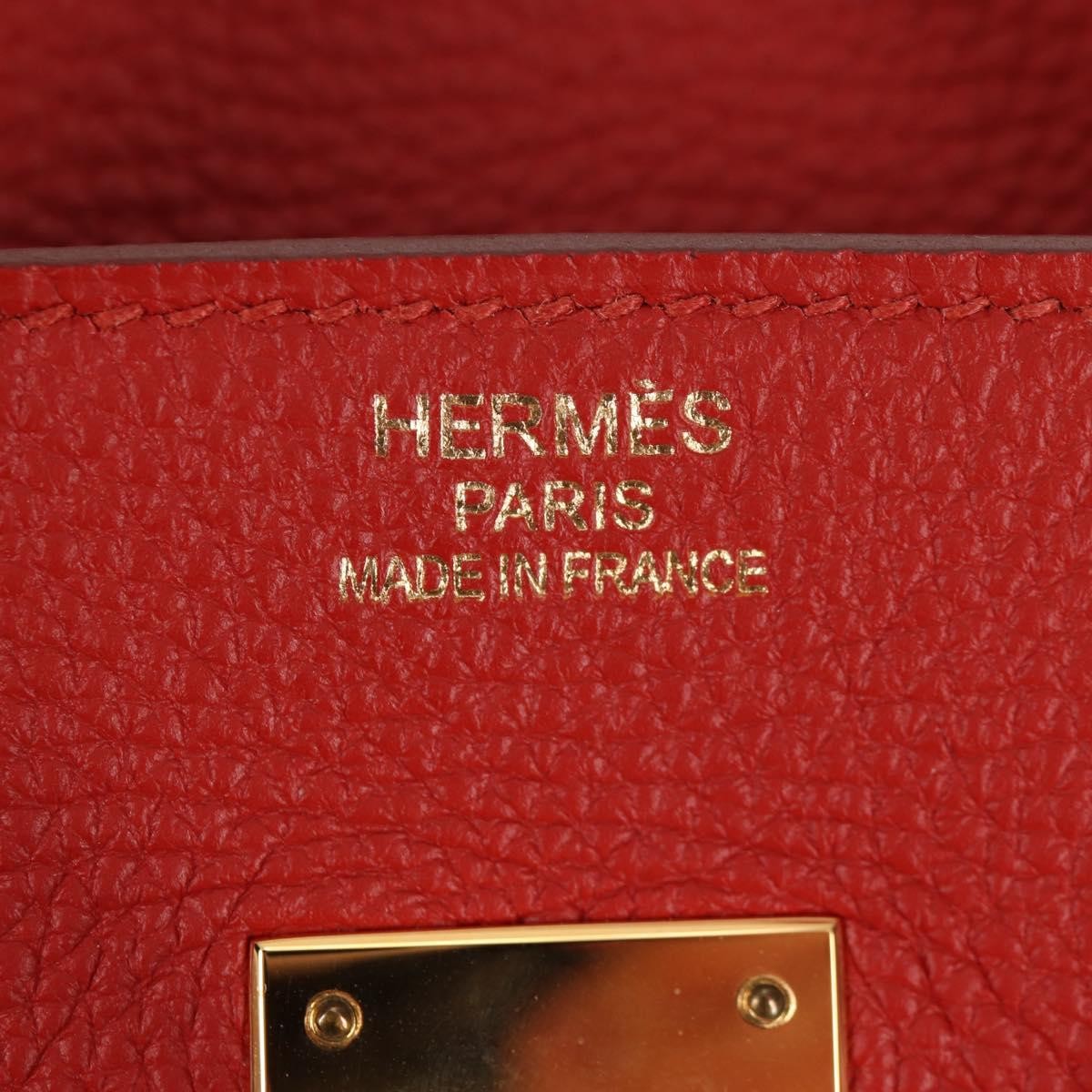 Hermes Birkin Handbag Red Togo with Gold Hardware
