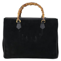 Gucci Vintage Bamboo Handle Bag Suede