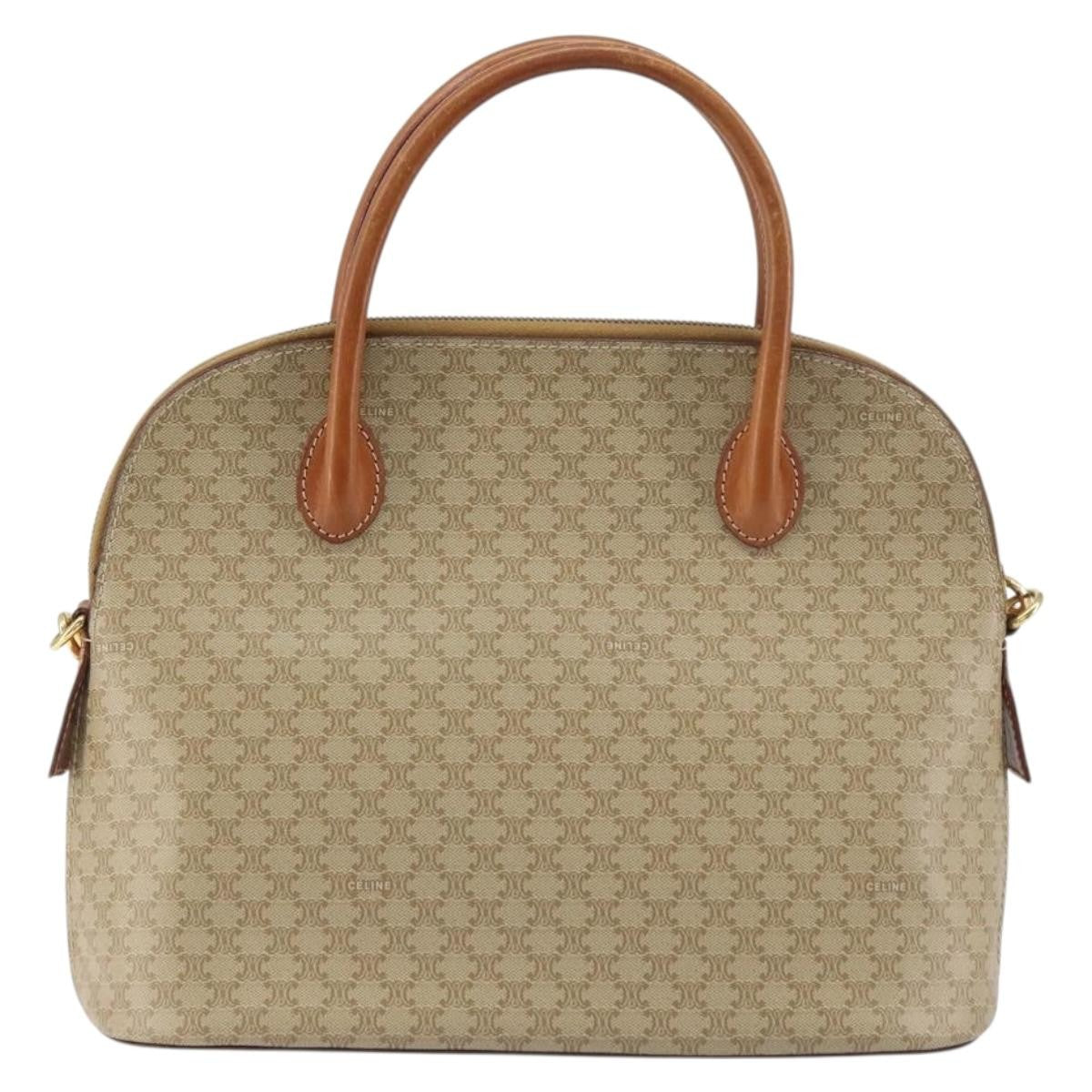 Celine Vintage Macadam Handbag Canvas and Leather