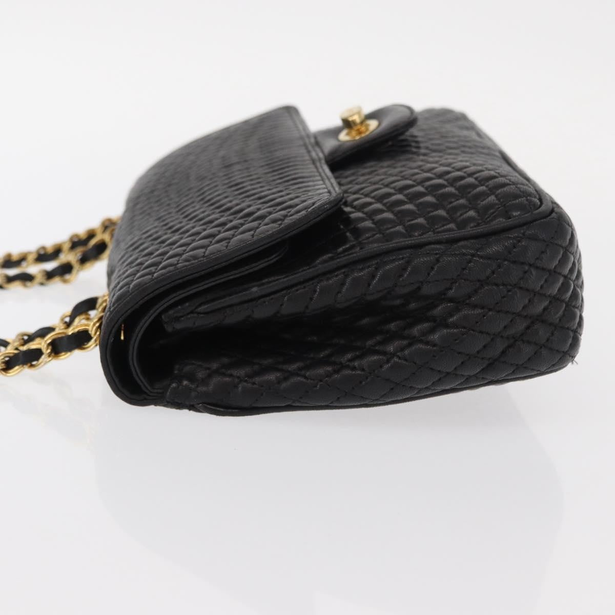 Bally Vintage Chain Shoulder Bag Quilted Leather