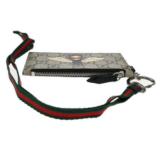 Gucci Bee Card Holder Printed GG Coated Canvas