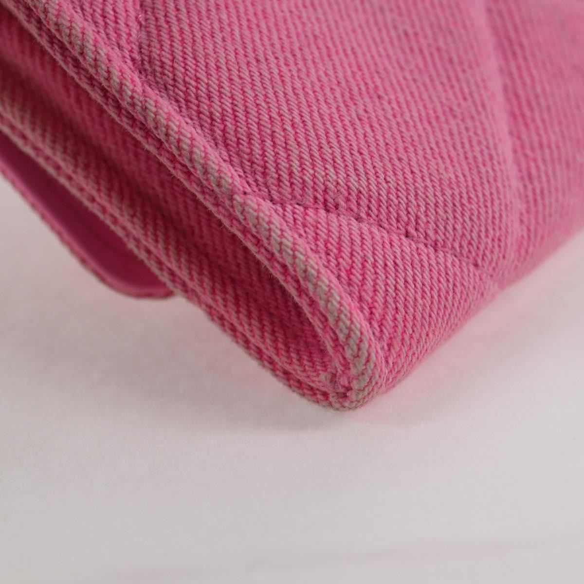 Chanel 19 Flap Coin Purse With Chain Quilted Denim