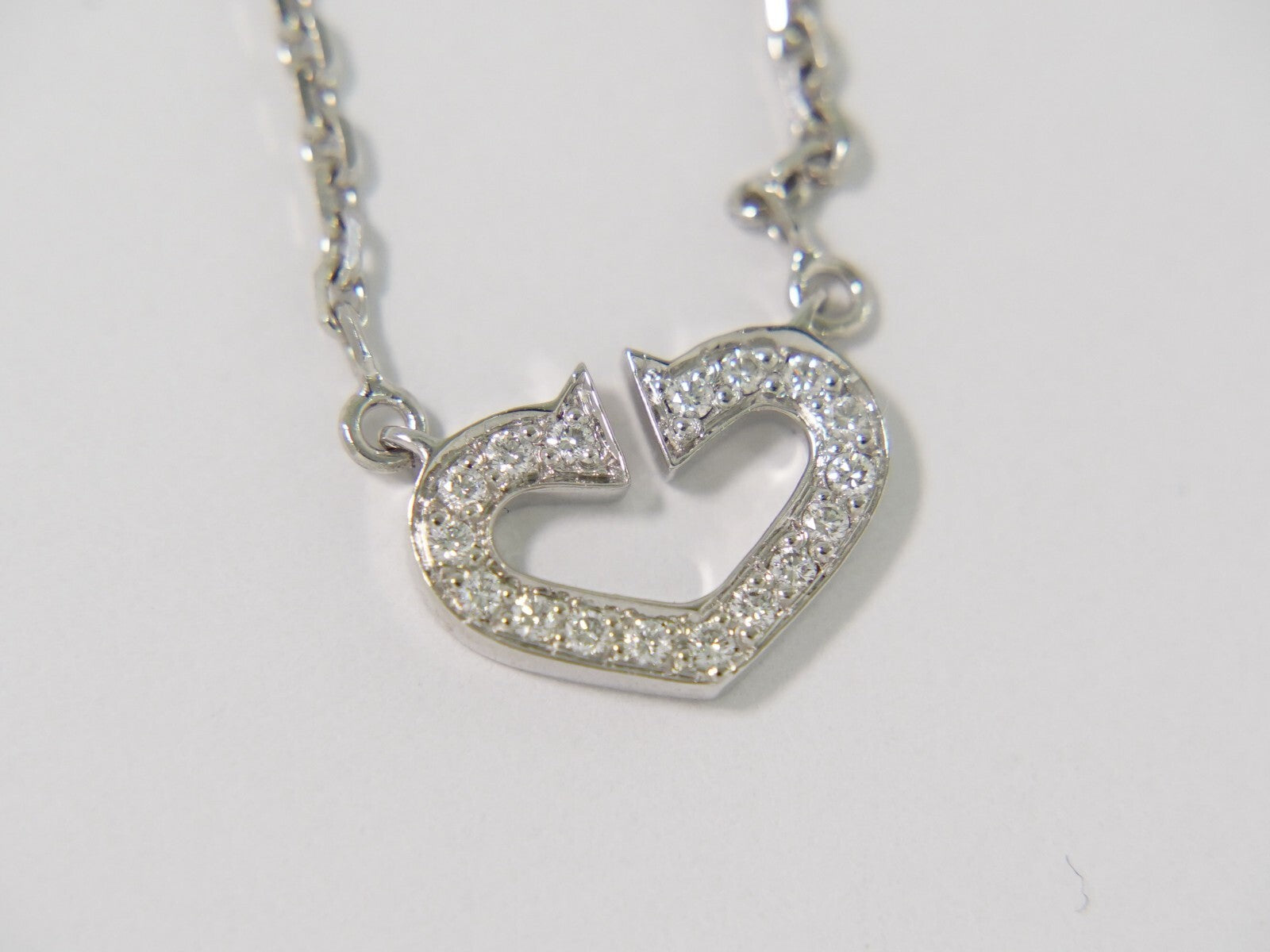 Cartier C Heart de Cartier Pendant Necklace 18K White Gold with Diamond