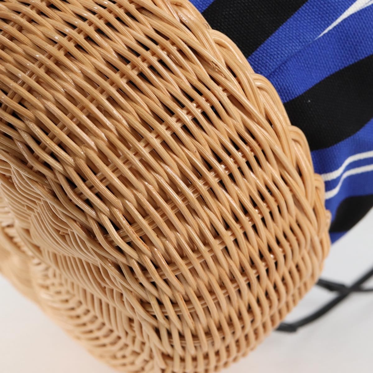 Prada Drawstring Bucket Bag Canvas and Wicker