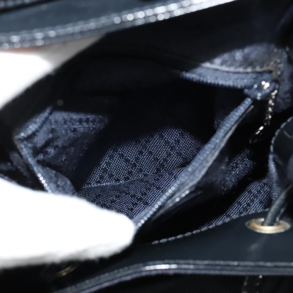 Gucci Vintage Bamboo Backpack Nylon and Patent Leather