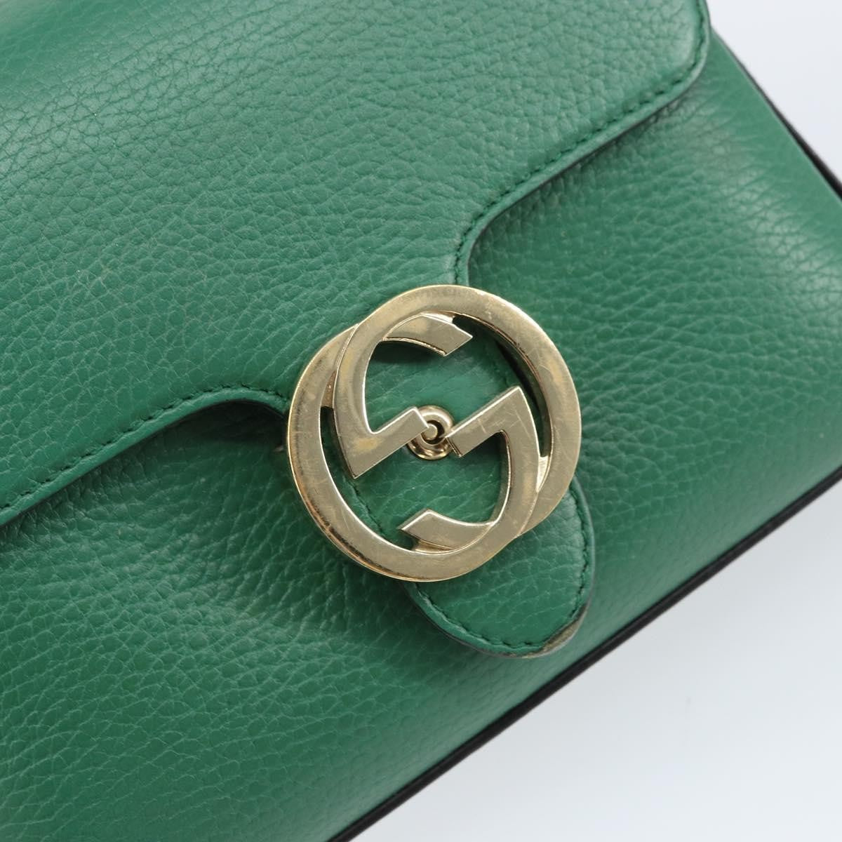 Gucci Interlocking Chain Crossbody Bag Leather