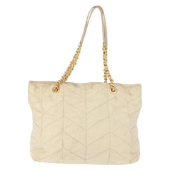 Prada Chain Front Zip Tote Quilted Tessuto