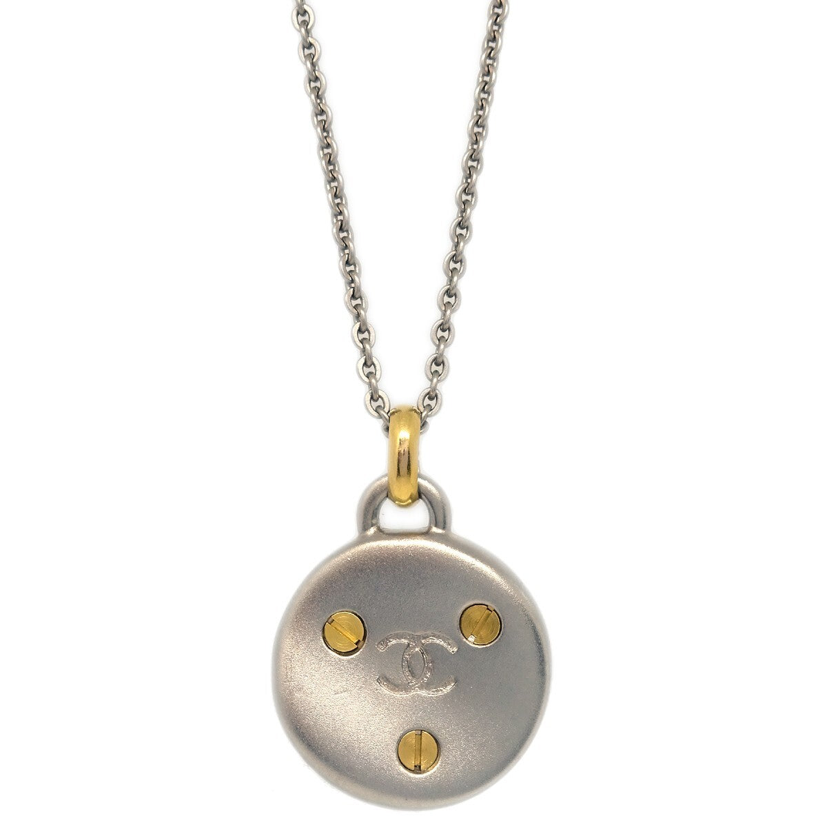 Chanel Medallion Pendant Necklace Metal