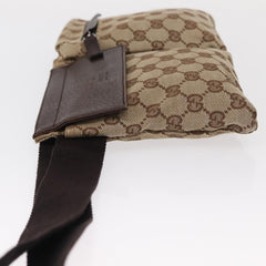 Gucci Vintage Double Belt Bag GG Canvas with Leather