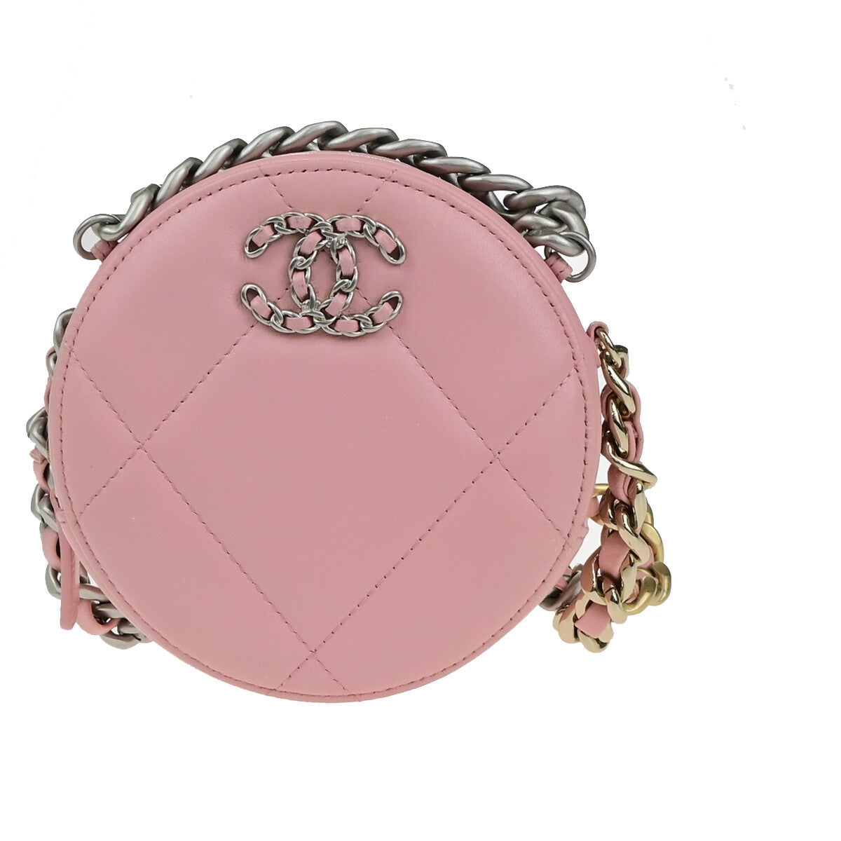 Chanel 19 Round Clutch with Chain Quilted Leather