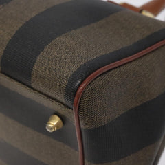 Fendi Vintage Pequin Boston Bag Coated Canvas