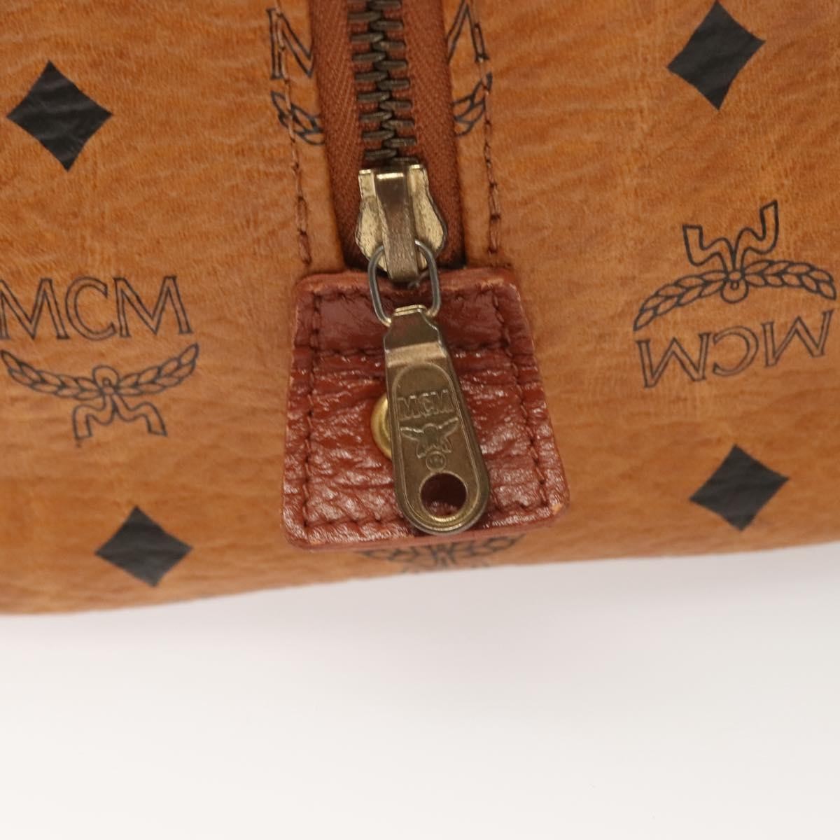MCM Visetos Handbag Canvas and Leather