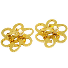 Chanel Vintage CC Flower Clip-On Earrings Metal