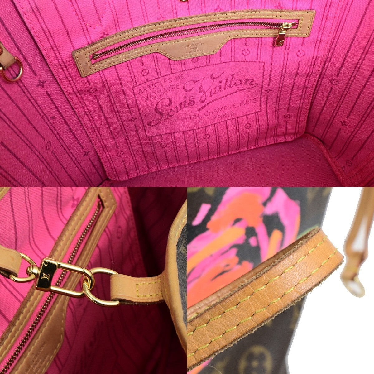 Louis Vuitton Neverfull Tote Limited Edition Monogram Roses