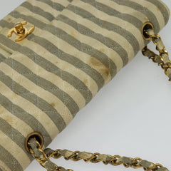 Chanel Vintage Classic Double Flap Bag Quilted Denim