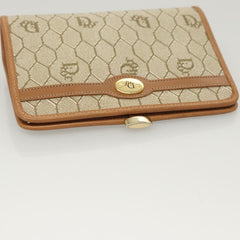 Christian Dior Vintage Honeycomb Zip Pouch Coated Canvas