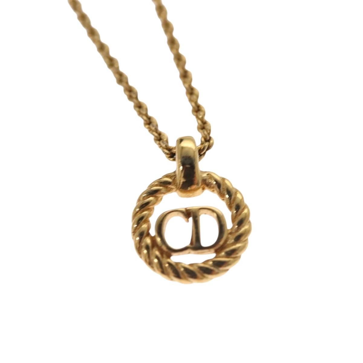 Christian Dior CD Pendant Necklace Gold-plated