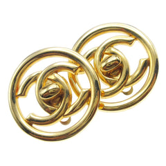 Chanel Round CC Turnlock Clip-On Earrings Metal