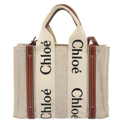 Chloe Woody Convertible Tote Canvas with Leather